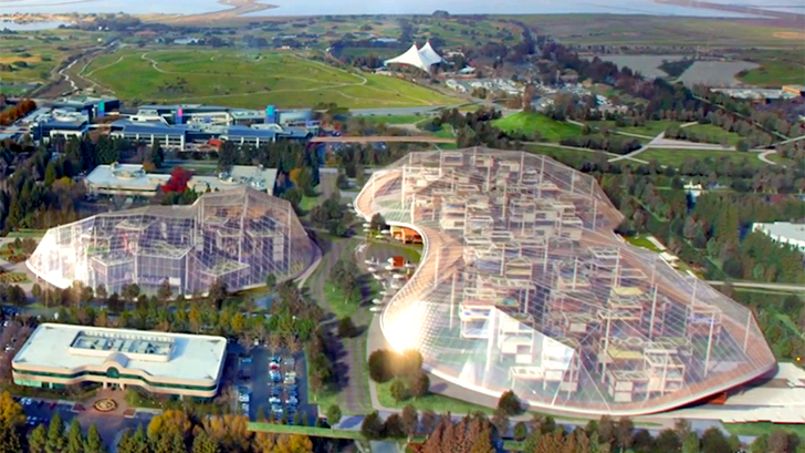 Google prévoit la création de 4 nouveaux sites de travail dans son complexe de Mountain View, en Californie.Crédit: BIG et Heatherwick