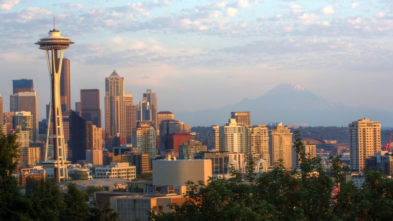 La ville de Seattle, où Jeff Bezos possède plusieurs centaines de milliers de mètres carrés. Crédit: Maëlick (Flickr)
