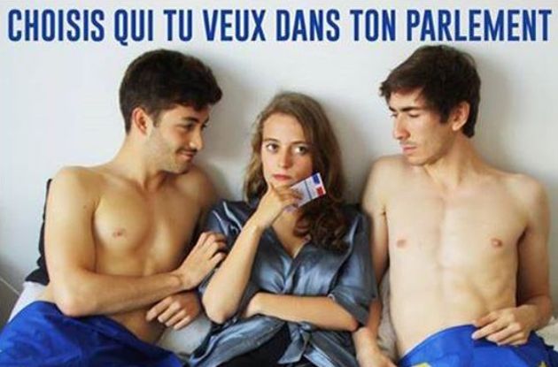 Campagne «Europe is sexy» de la section isèroise des Jeunes Européens pour les élections européennes de 2014. 
