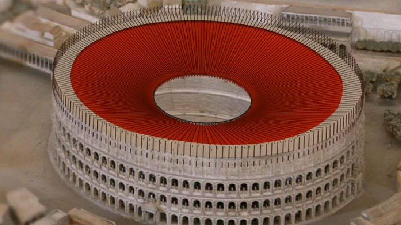 Extrait du site web de René Chambon où il présente son projet destinée au Colisée de Rome.