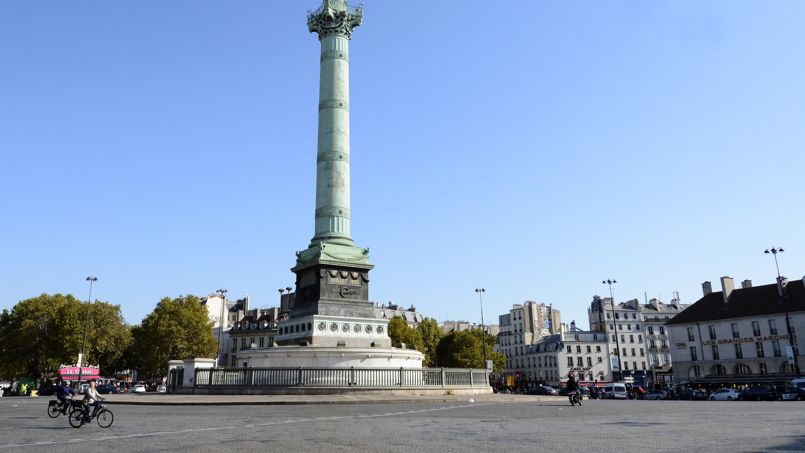 La place de la Bastille à Paris.