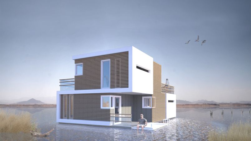 Voici la maison flottante, conceptualisée en D. Studio OBA 2016