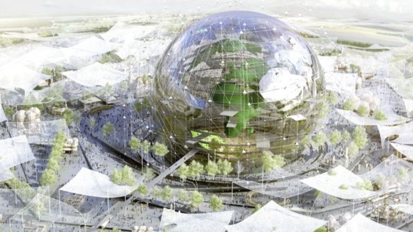 Le globe géant de 127 mètres de diamètre. Crédit: Sensual City Studio