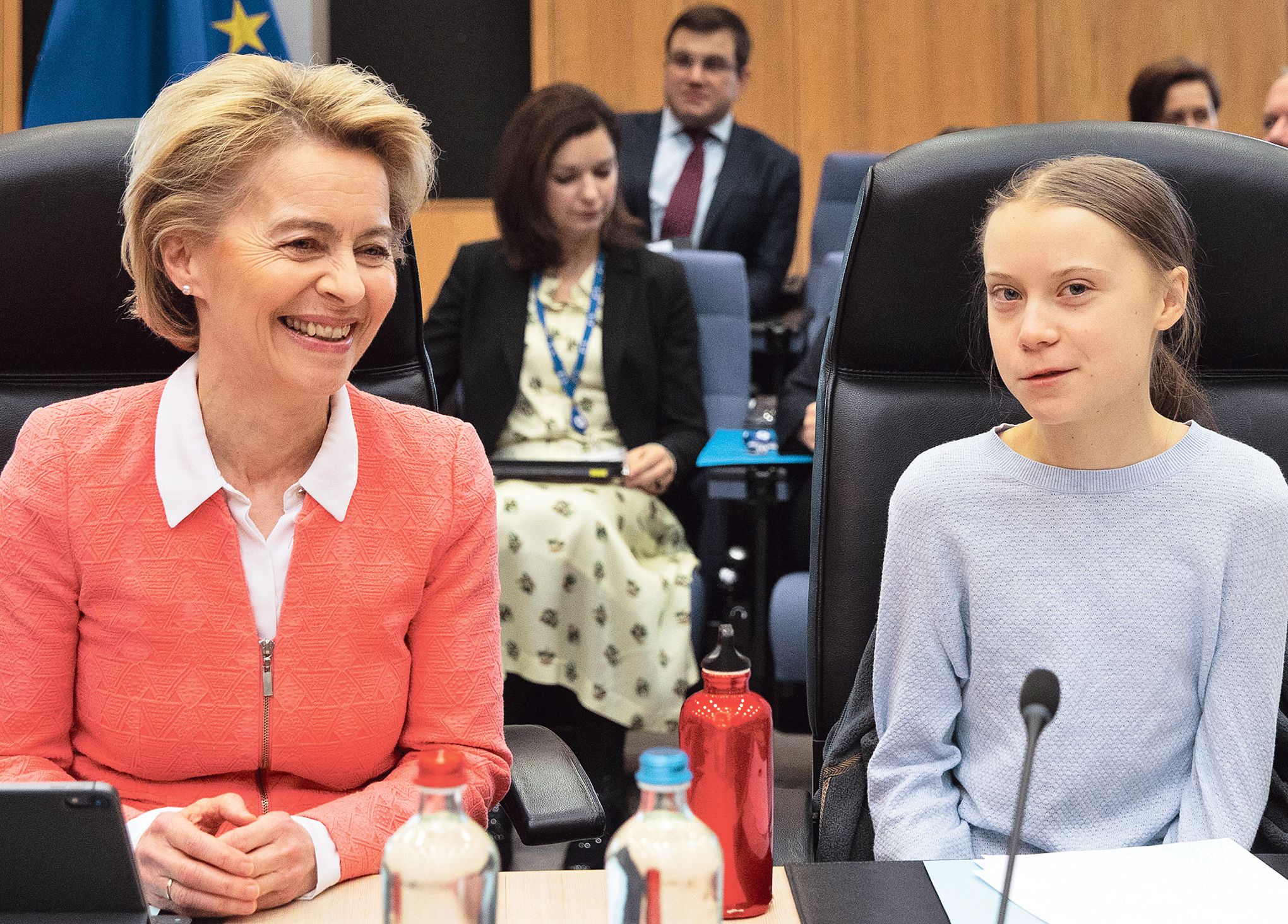 Résultat de recherche d'images pour "photo greta thunberg a bruxelles avec ursula"