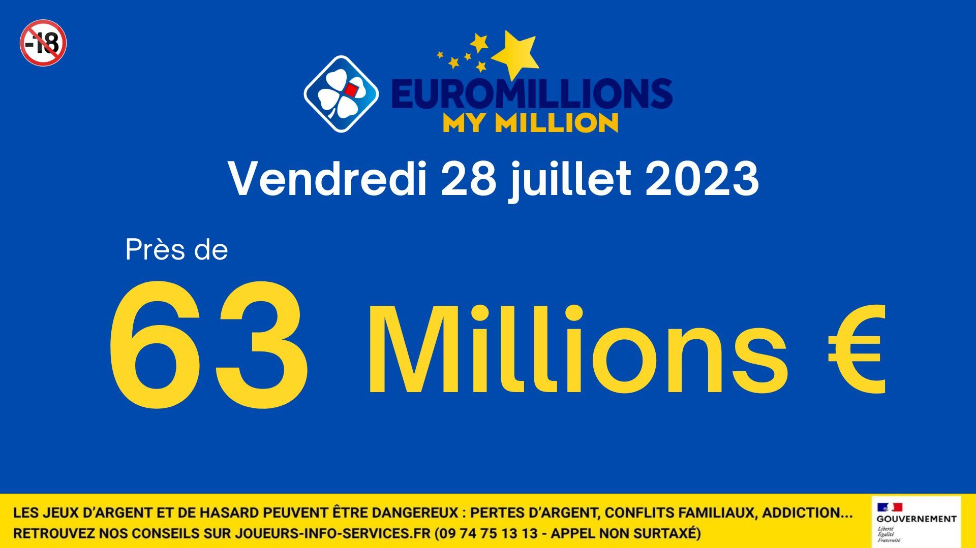 Euro Million Du 18 Juillet 2023 EuroMillions du vendredi 28 juillet 2023: comment remporter 63 millions d' euros?