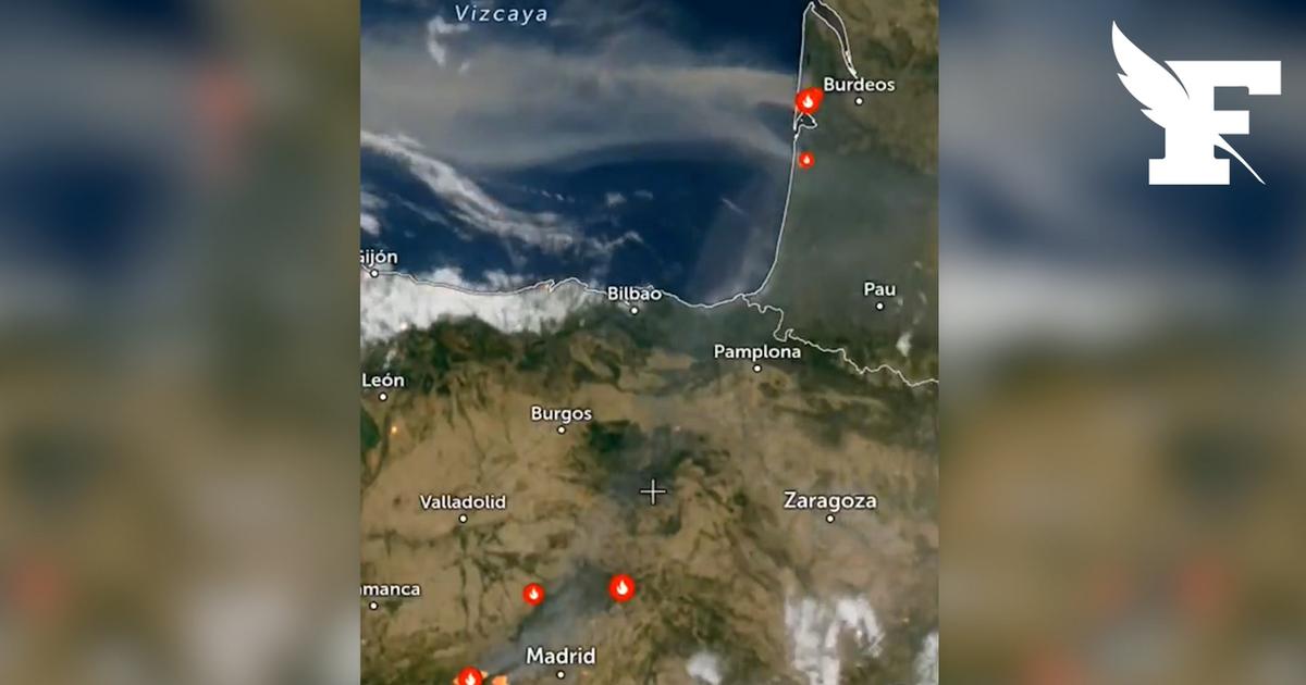 Les images satellites montrent la fumée des incendies de Madrid rejoindre celle de Bordeaux