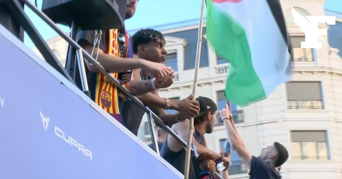 Les images de Lamine Yamal brandissant un drapeau palestinien lors de la célébration du Barça après la victoire en Liga