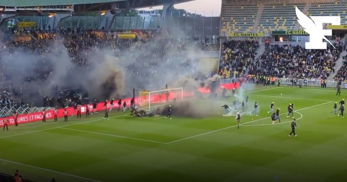 Les images des supporters nantais envahissant le terrain pour protester contre la relégation du club en Ligue 2