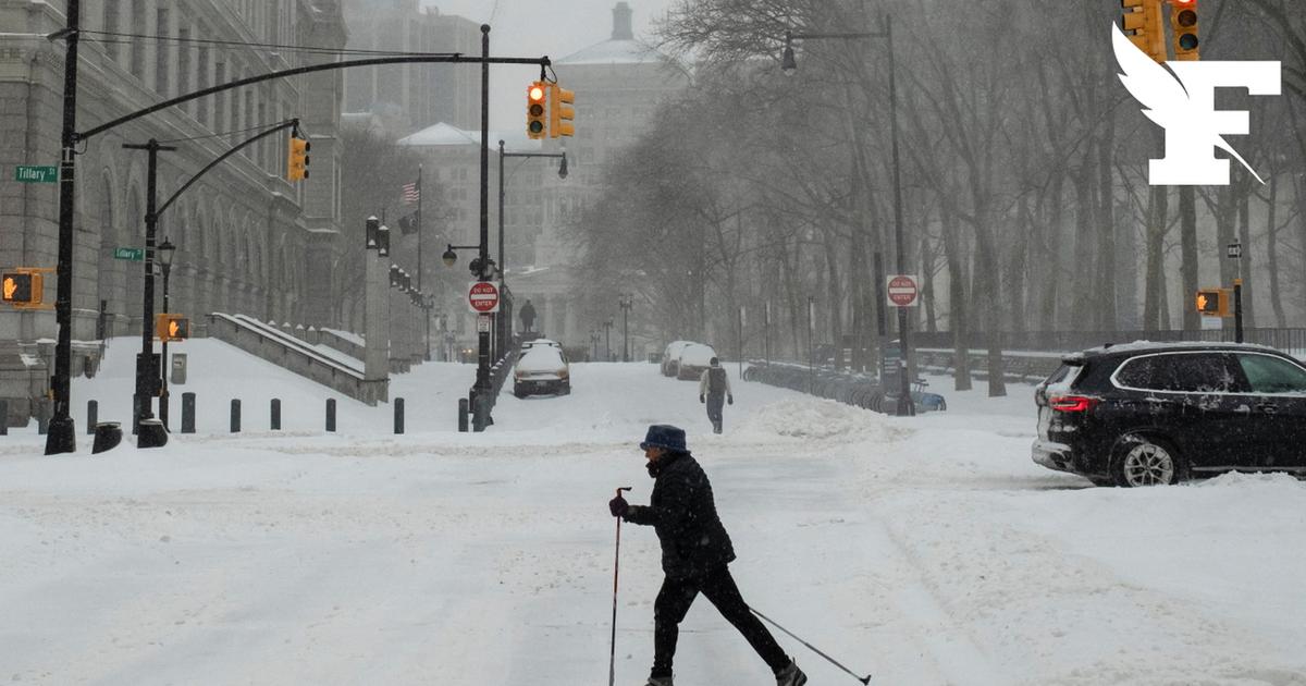 «On avait tous besoin d'un peu de légèreté»: les New-Yorkais profitent de la neige à Brooklyn après la tempête hivernale