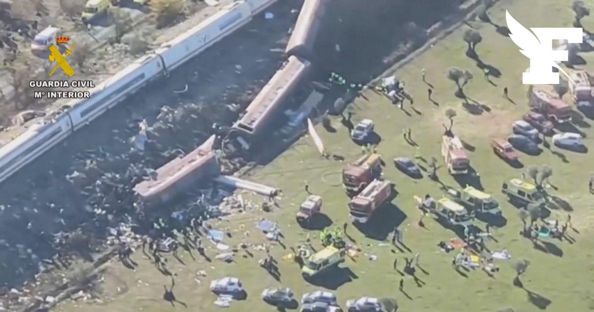 Les images aériennes de la collision ferroviaire survenue au sud de Madrid