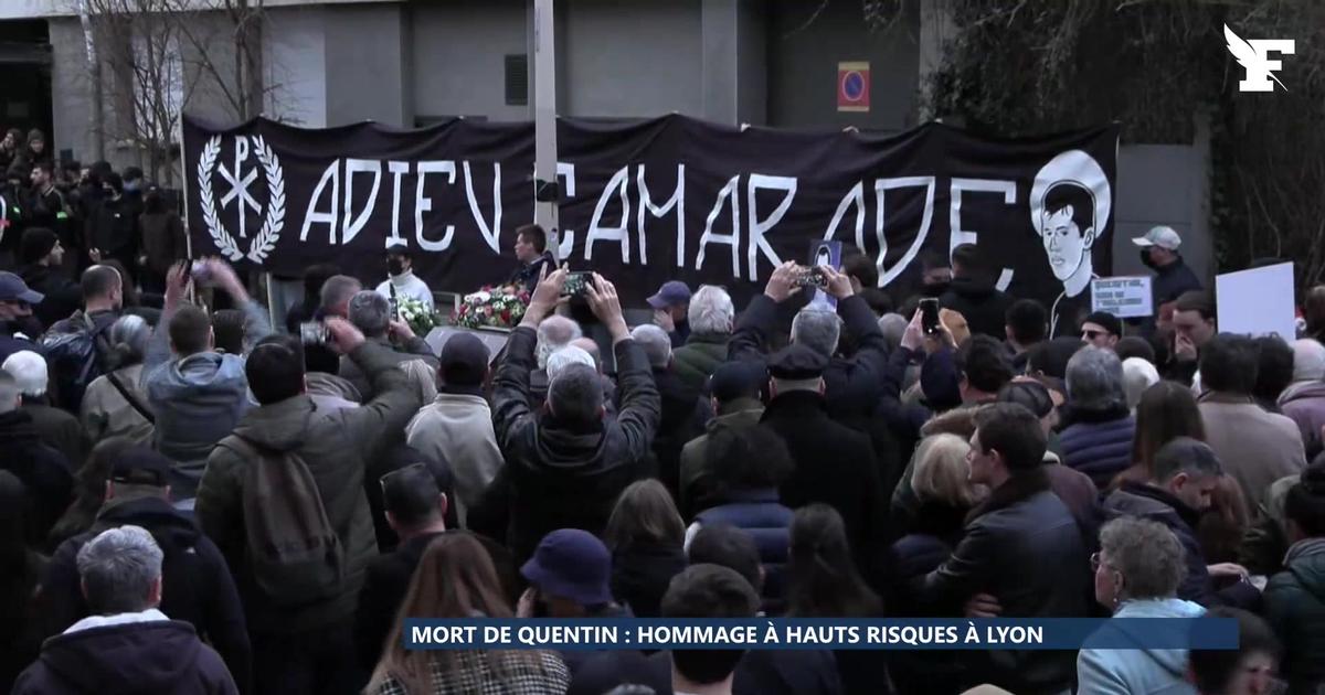 Marche pour Quentin: une banderole «Adieu camarade» déployée sur le lieu du lynchage du militant nationaliste à Lyon