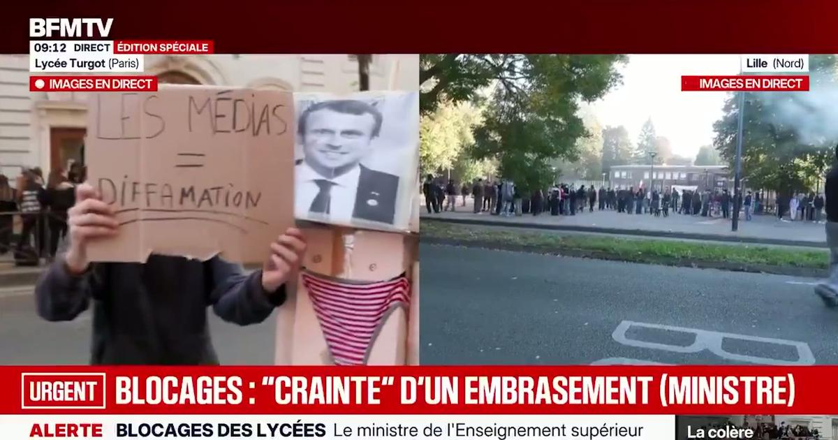 «Ça c'est un bon classique»: Apolline de Malherbe irritée par des pancartes contre les médias lors du blocus d'un lycée