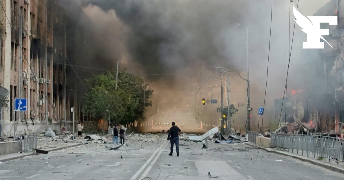 Guerre en Ukraine: les images de Kiev sous les flammes et la fumée après une attaque russe massive