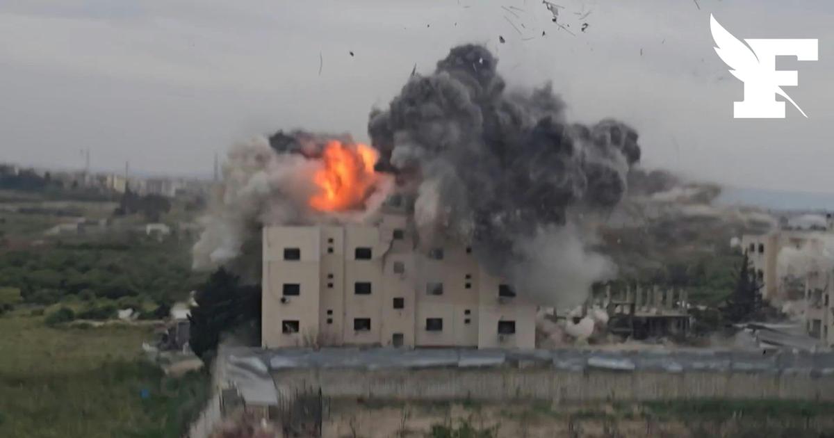 En images, le moment précis où une frappe israélienne touche un bâtiment dans le sud du Liban
