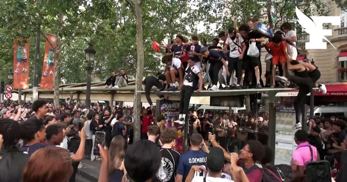 Ligue des champions: des CRS chargent des jeunes supporters après la dégradation d'un abribus sur les Champs-Élysées