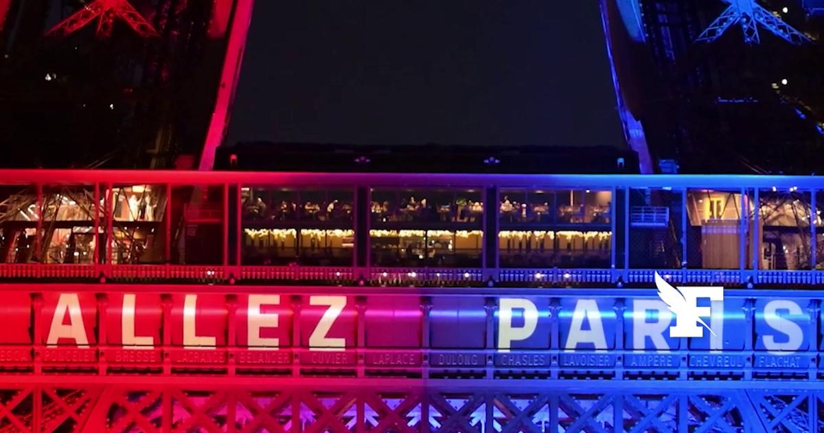 La tour Eiffel s'illumine aux couleurs du PSG à la veille de la finale de la Ligue des Champions