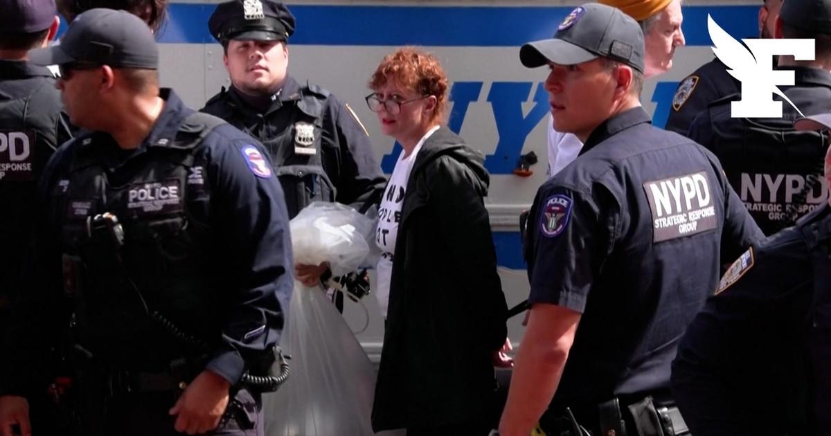 New York: les images de l'arrestation de Susan Sarandon en marge d'une manifestation contre Benyamin Netanyahou