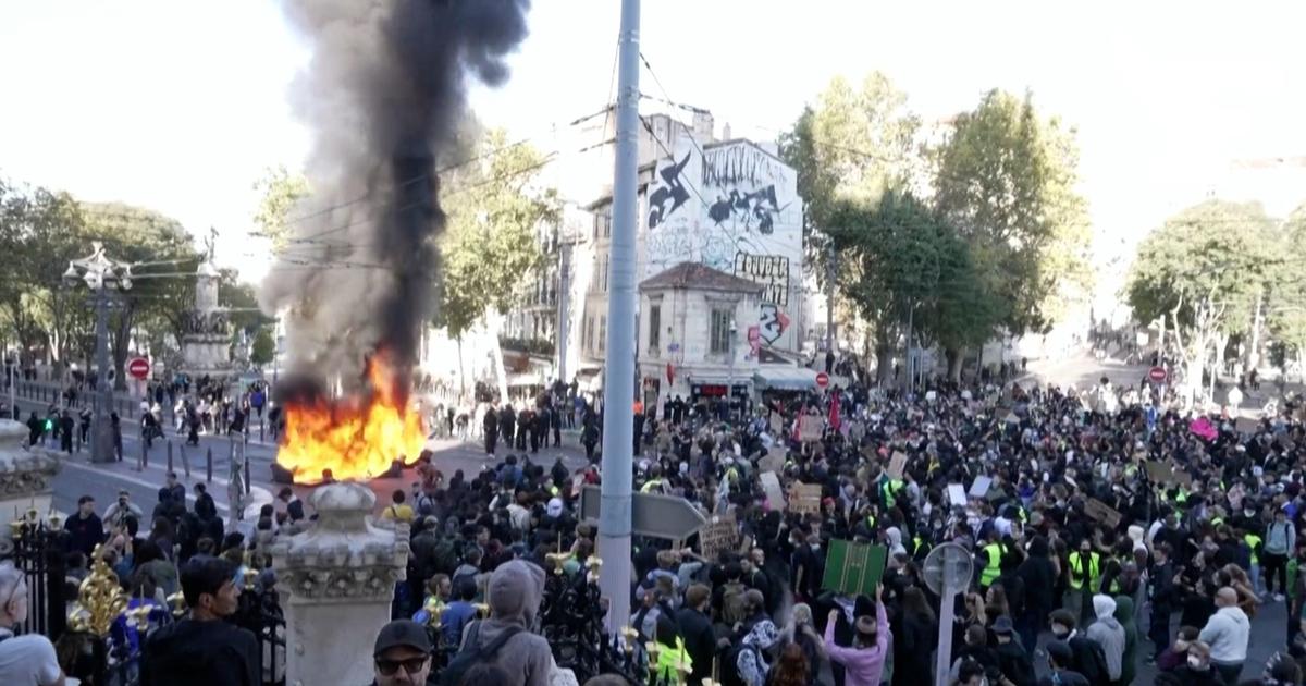Poubelles incendiées, fumigènes et gilets jaunes : la mobilisation du 17 octobre est lancée à Marseille
