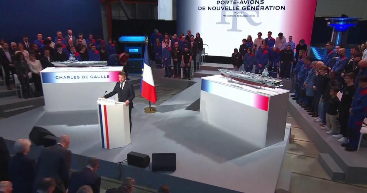 «Nos océans, nouveaux lieux de conflictualité», affirme Emmanuel Macron, en marge du chantier du nouveau porte-avions