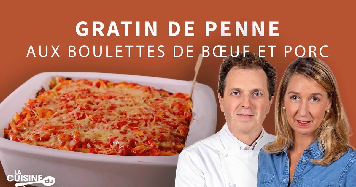 La recette du gratin de boulette et penne à la tomate