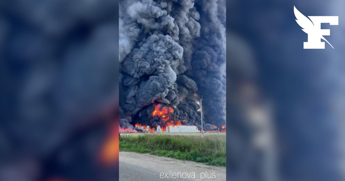 Les images impressionnantes d’un centre logistique russe touché par une frappe de drone ukrainien