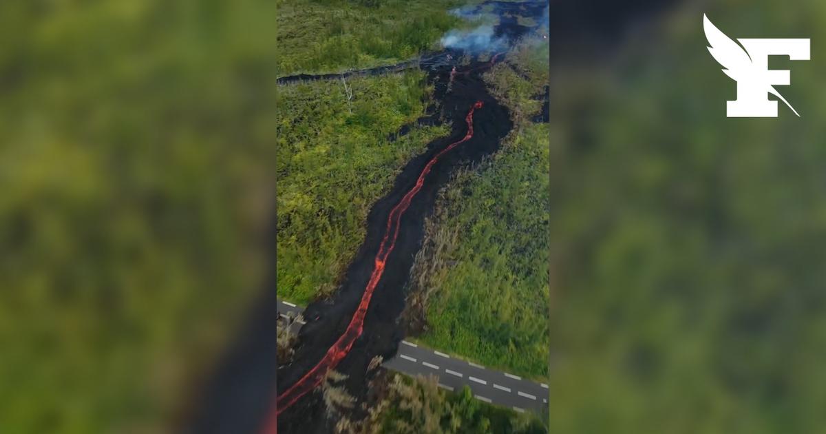 Éruption du piton de la Fournaise: les images impressionnantes de la lave coupant la route nationale