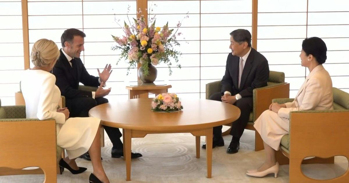 Les images de la rencontre d’Emmanuel Macron avec l’empereur Naruhito