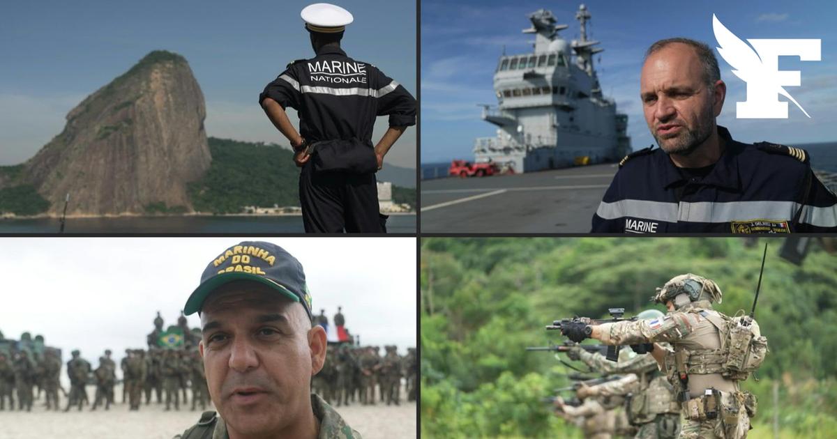 Les marines française et brésilienne mènent un exercice de débarquement sur la côte de Rio
