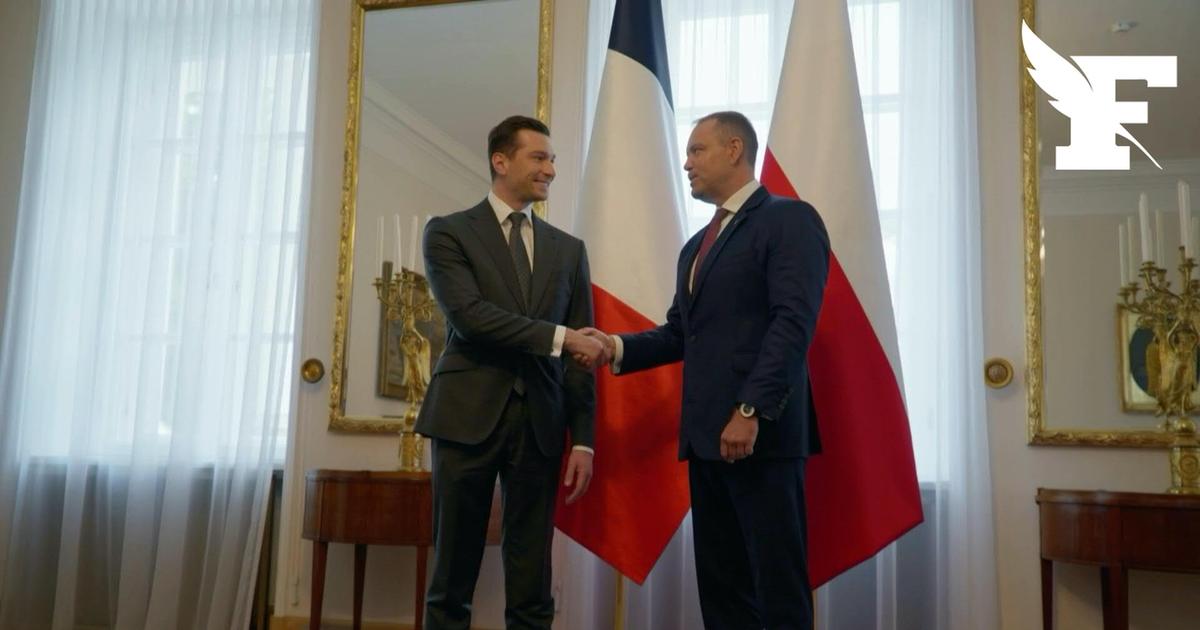 Les images de la rencontre entre Jordan Bardella et le président polonais à Varsovie