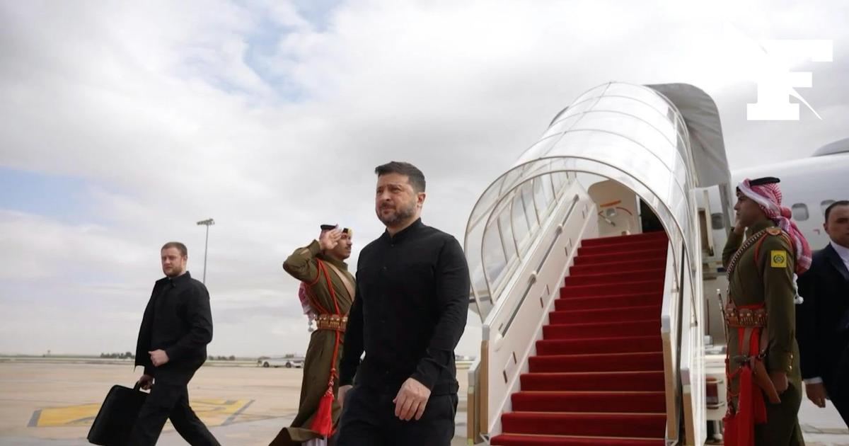 Volodymyr Zelensky arrive en Jordanie dans le cadre de sa tournée au Moyen-Orient