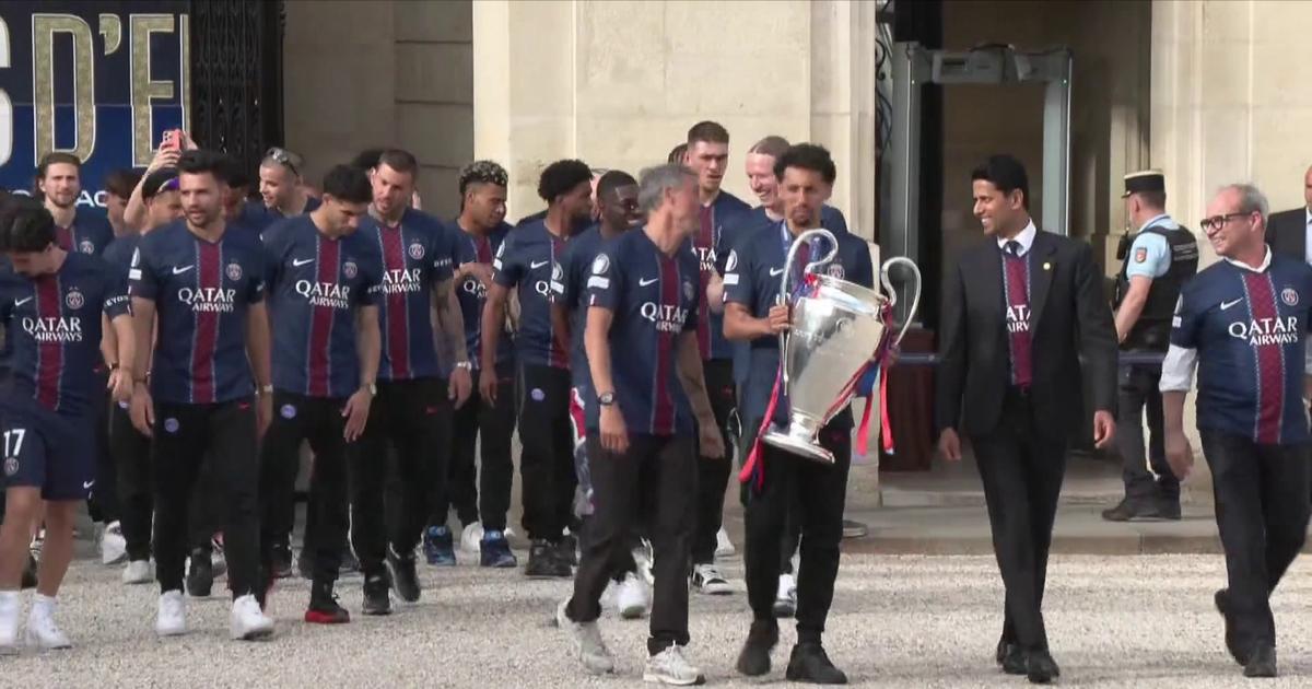 Ligue des champions: les images de l'arrivée des joueurs du PSG à l'Élysée