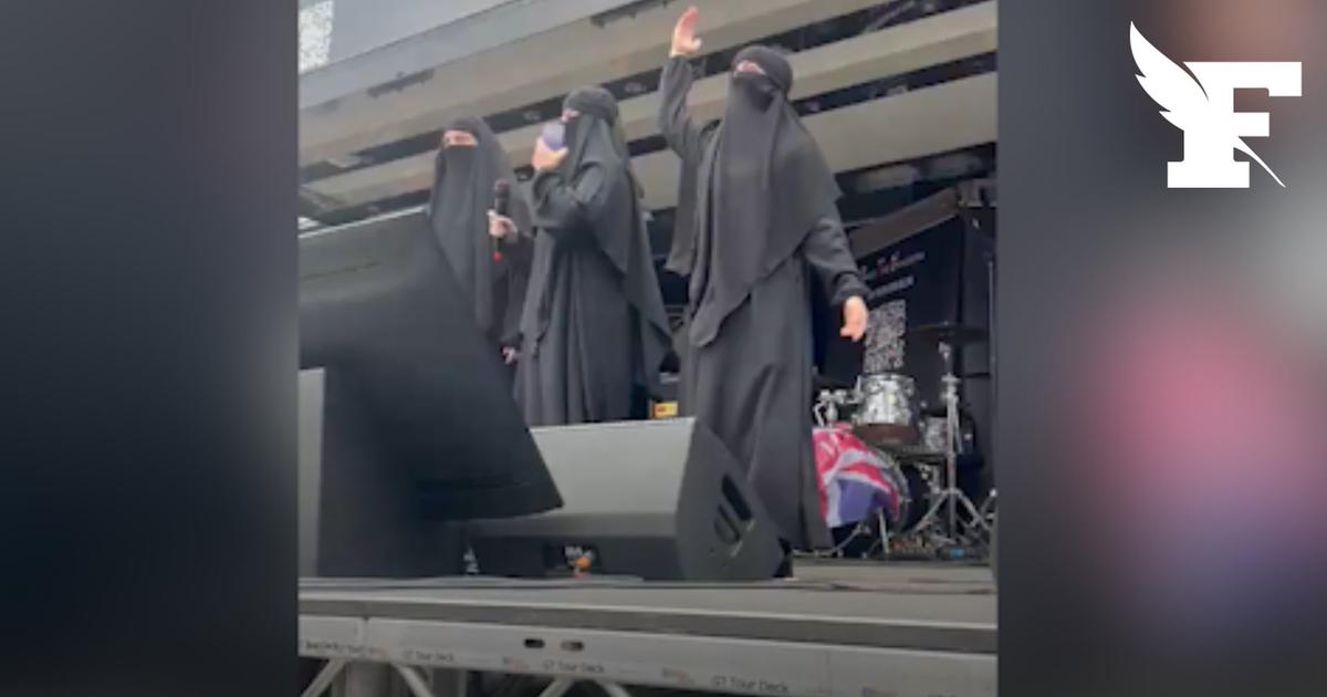 «Enlevez-le ! » : Des militantes du collectif Némésis présentes à la marche londonienne «Unite The Kingdom», montent sur scène en voile intégral, avant de le retirer