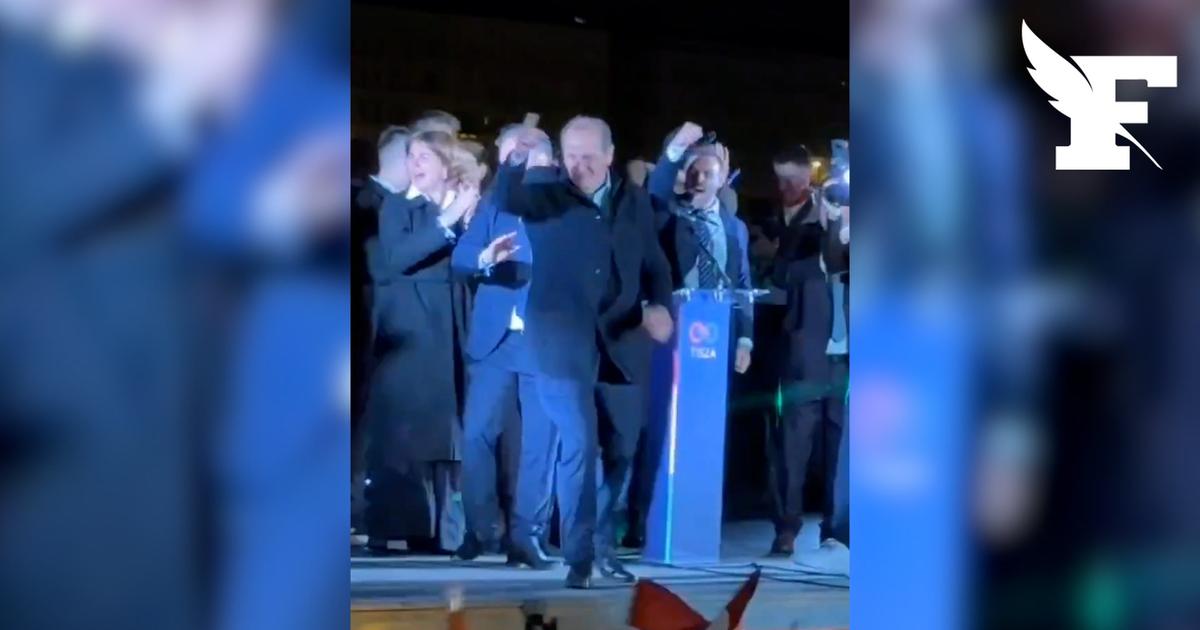 Le futur ministre de la Santé hongrois danse pour célébrer la victoire de Péter Magyar