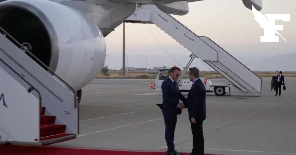 Syrie: les images de l’arrivée d’Emmanuel Macron pour une visite inédite