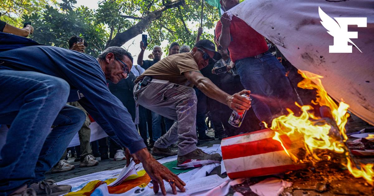 Venezuela : des drapeaux américain et israélien brûlés par des manifestants en soutien à Nicolas Maduro
