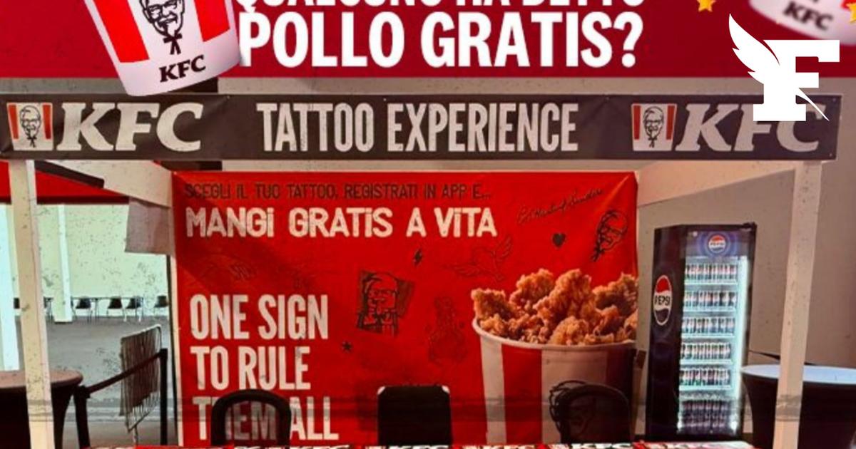 Italie : KFC offre du poulet à vie contre un tatouage de leur logo