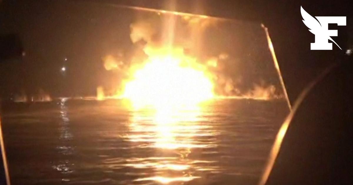 Guerre en Iran: les images impressionnantes du bombardement de deux pétroliers par des Gardiens de la Révolution