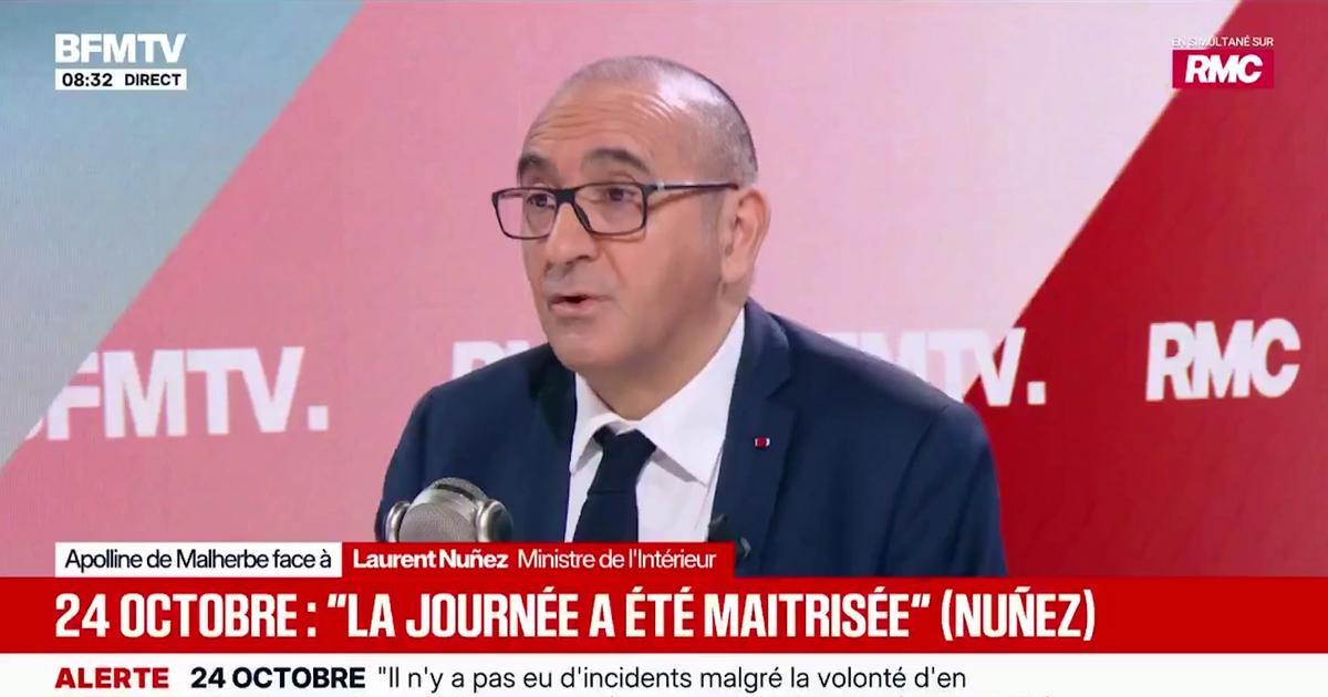 Manifestation du 24 octobre: 1435 personnes interpellées au total ce week-end, annonce Laurent Nunez