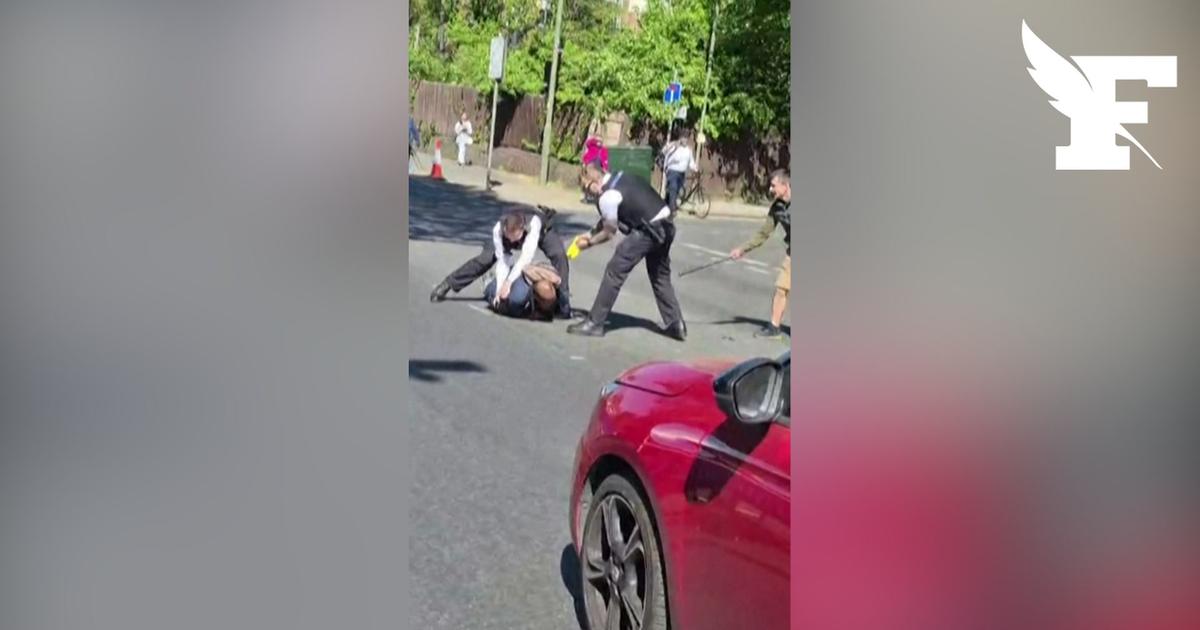 Les images de l'arrestation de l'auteur présumé d'une agression au couteau dans un quartier juifs de Londres