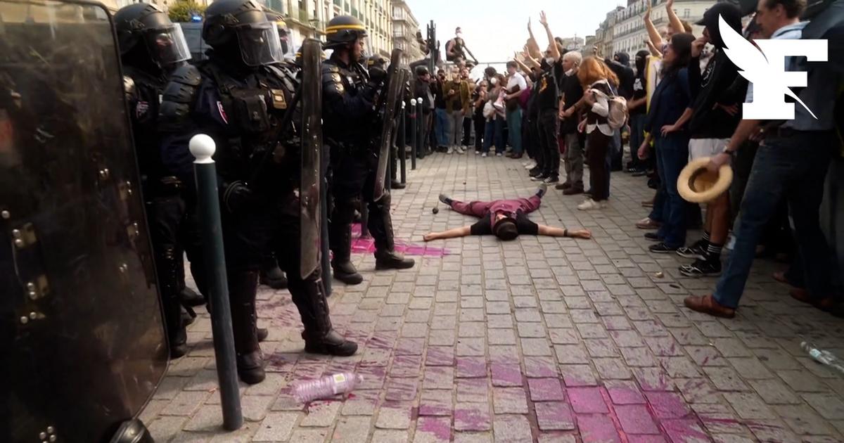 Blocage des lycées: les images des tensions lors de la manifestation à Rennes