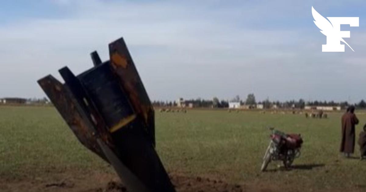 Guerre au Moyen-Orient: les images d'un missile balistique tombé en Syrie