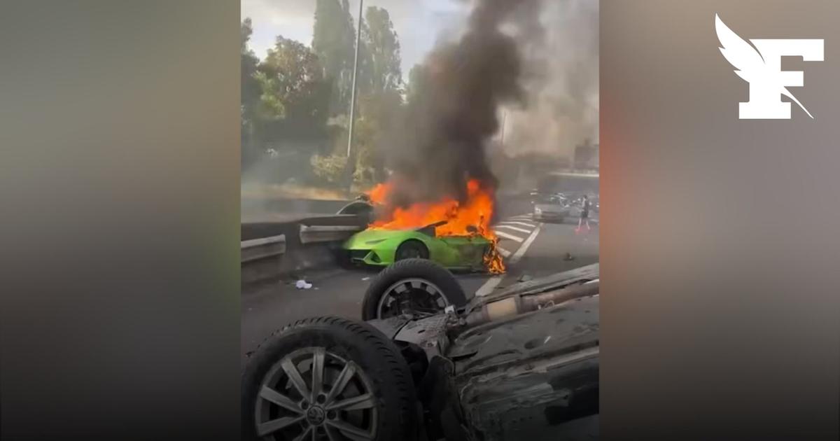 Les images d'une Lamborghini coupée en deux après un violent accident sur l'autoroute A3