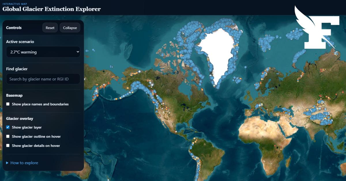 Un site interactif permet d'estimer l'année de disparition des glaciers dans le monde