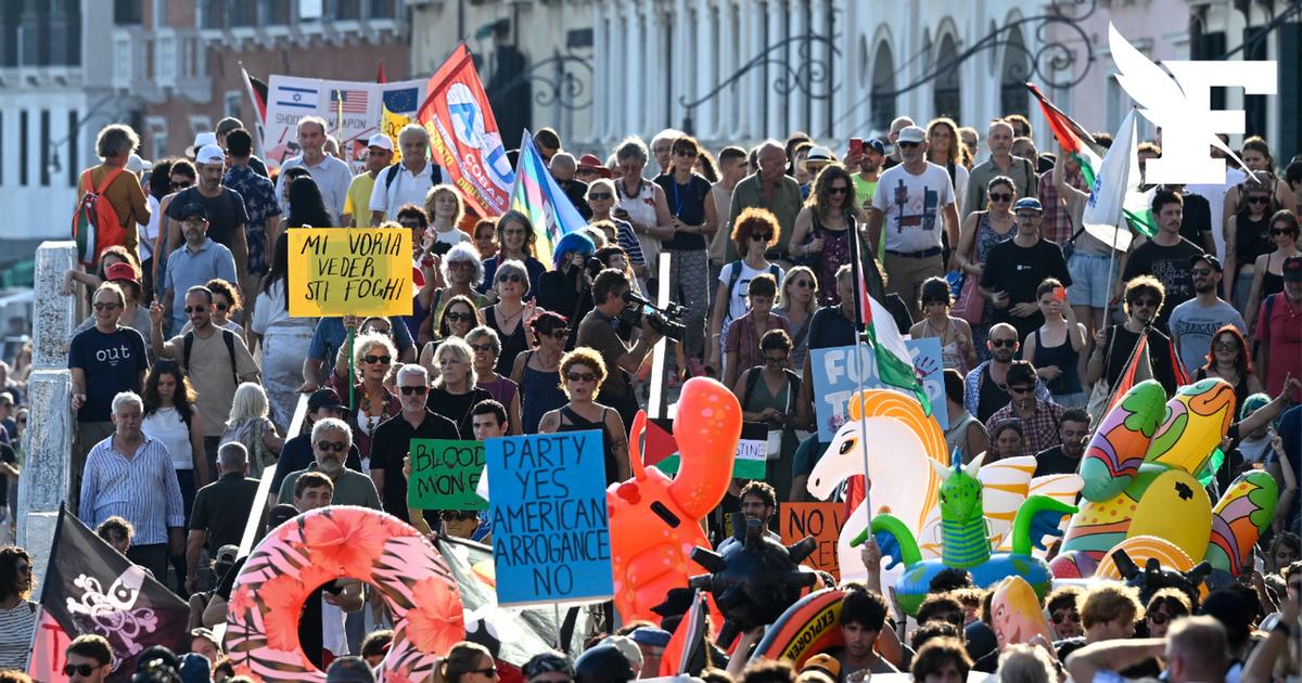 Venise : des centaines de manifestants ont protesté contre l'arrivée d'un méga yacht américain