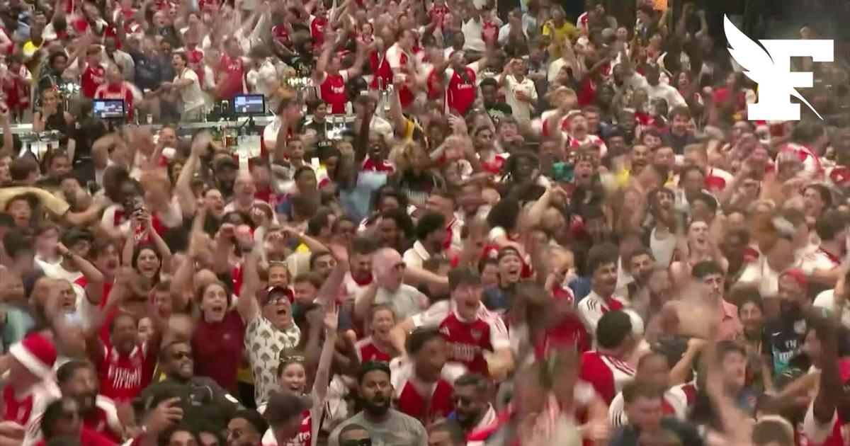 Ligue des champions: les supporters d'Arsenal fous de joie à l'ouverture du score