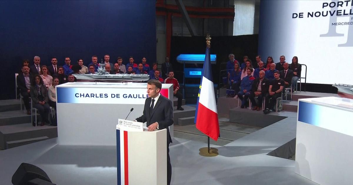«Ce porte-avions de nouvelle génération est l’enfant d’une grande histoire, une histoire de plus de 100 ans», salue Emmanuel Macron