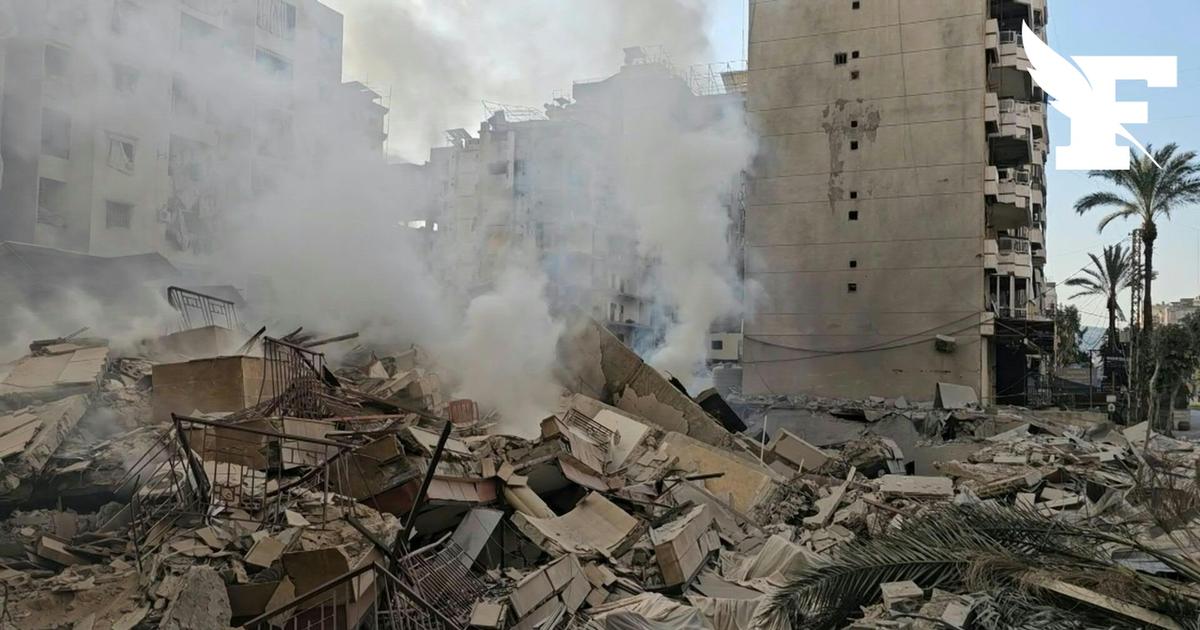 Des bâtiments en ruine après une frappe israélienne dans la banlieue sud de Beyrouth