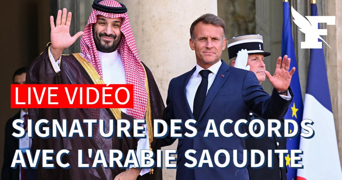 Suivez la signature des accords entre Emmanuel Macron et le prince saoudien Mohammed Ben Salmane