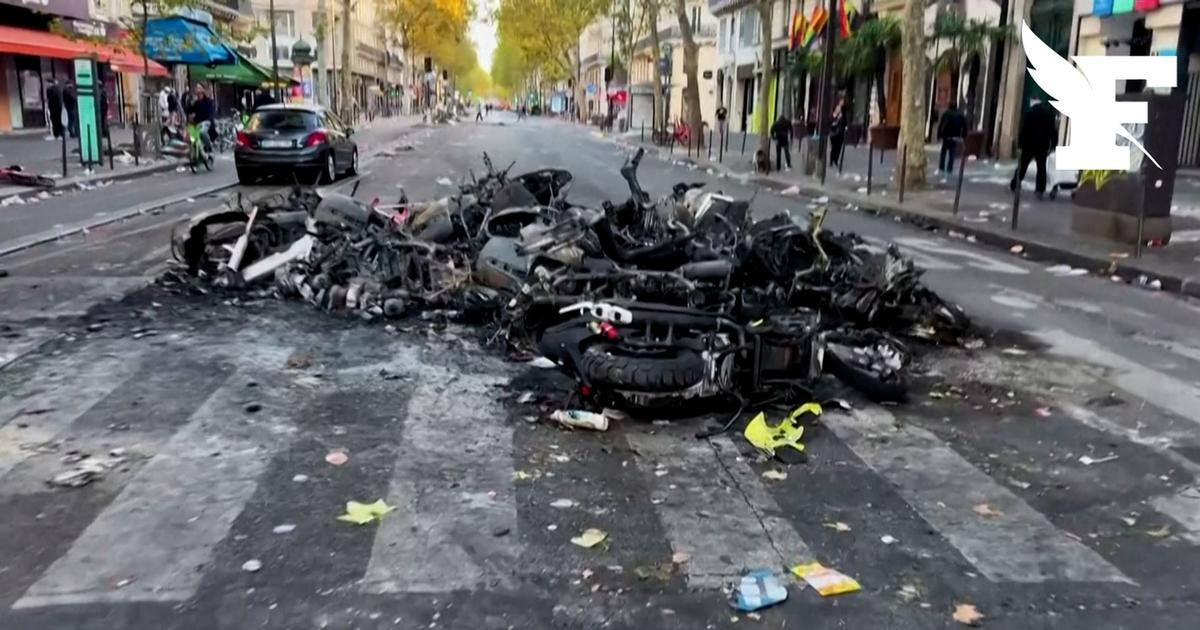 Les images des dégâts dans les rues de Paris au lendemain du 17 octobre