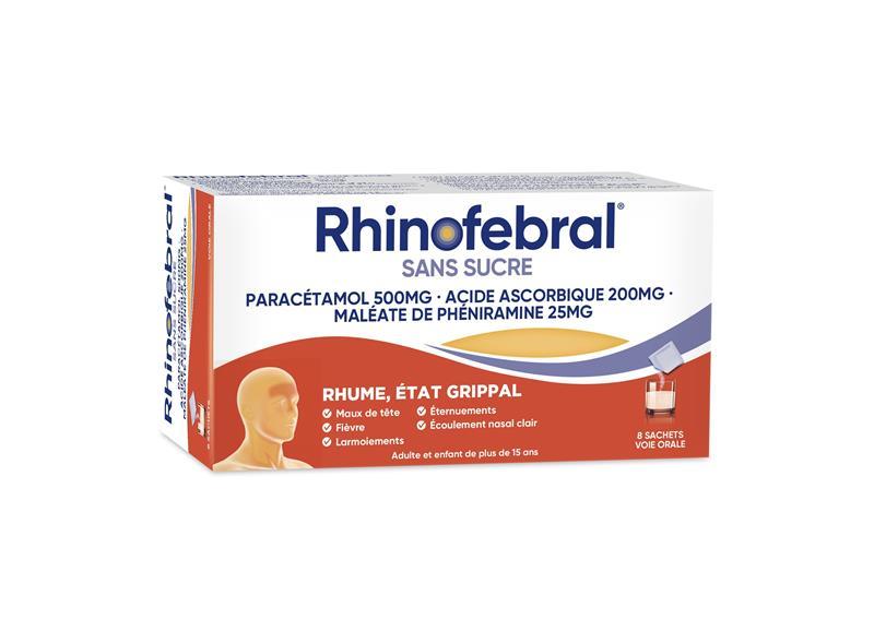 RHINOFEBRAL SANS SUCRE, poudre pour solution buvable en sachet